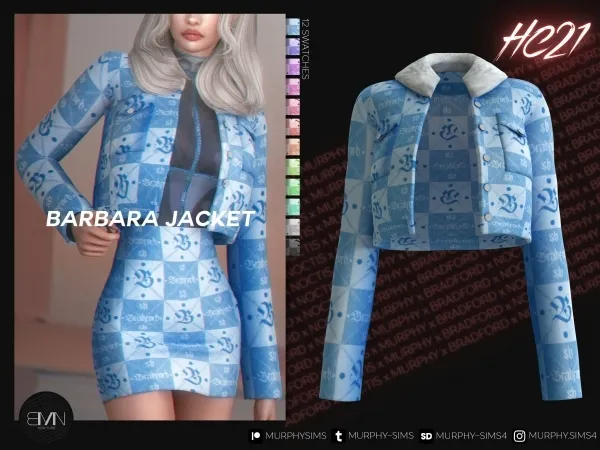 Alpha Barbara Jacket [HC21] by bradford - The Sims 4 Custom Content