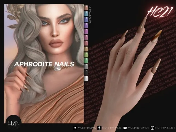 Alpha Aphrodite Nails [HC21] by bradford - The Sims 4 Custom Content