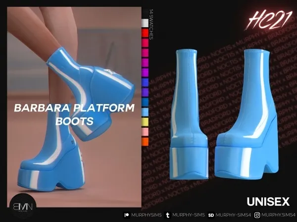 Alpha Barbara Platform Boots [HC21] - The Sims 4 Custom Content