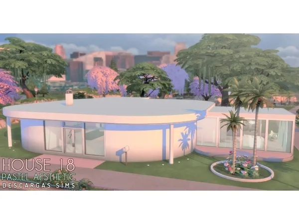 Alpha Pastel Aesthetic House - The Sims 4 Custom Content