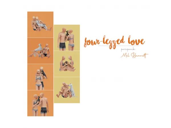 Alpha Four legged Love Posepack by melbennett - The Sims 4 Custom Content