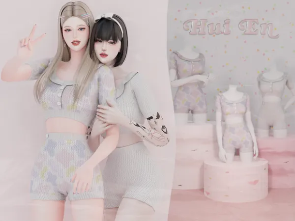 Alpha Knit Button Set by huien - The Sims 4 Custom Content
