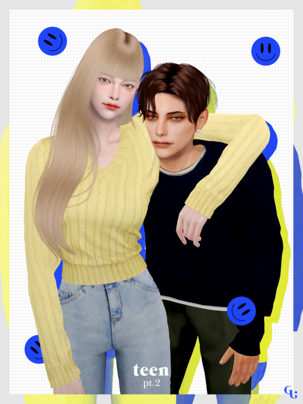 Mix [Guell] Teen pt2 by simsfinds - The Sims 4 Custom Content