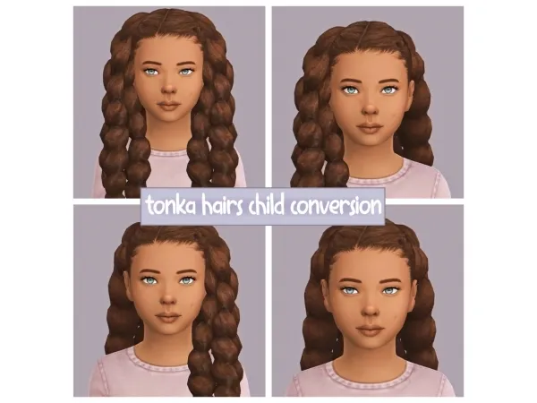 Maxis Match Tonka Hairs Child Conversion by simsfinds - The Sims 4 Custom Content