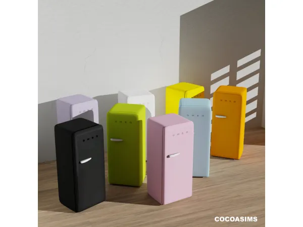Alpha SMEG FRIDGE [ DECO VERSION ] by COCOASIMS - The Sims 4 Custom Content
