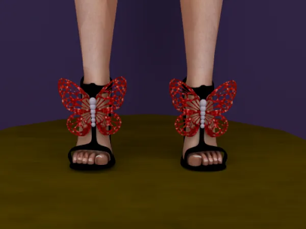 Alpha [Scarlett Bulckowisk] NOUVEAU Butterfly Collection Butterfly Shoes - The Sims 4 Custom Content