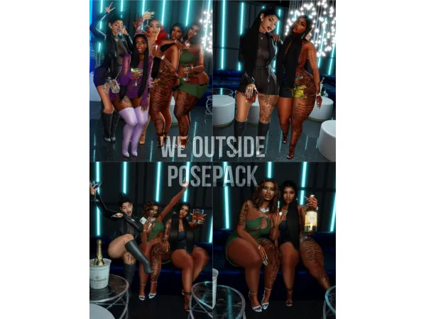 We Outside Posepack by Afrosimtric Sims