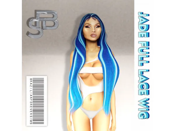 Alpha JADE FULL LACE WIG - The Sims 4 Custom Content