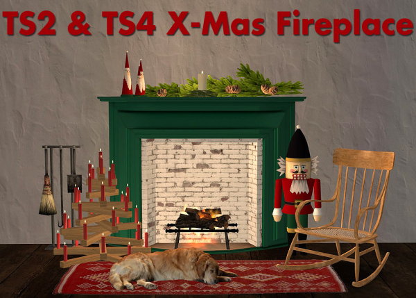 R13 SPXMas21 Fireplace by simsfinds - The Sims 2 Custom Content