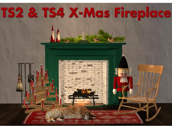 R13 SPXMas21 Fireplace - The Sims 2 Custom Content