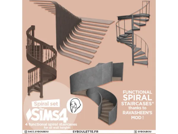 Spiral staircases set