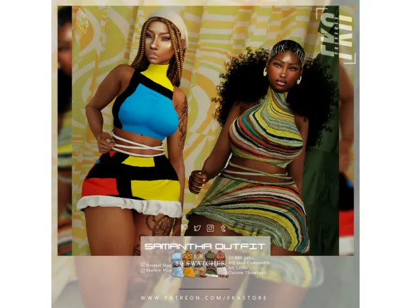 Alpha Samantha Outfit by simsfinds - The Sims 4 Custom Content