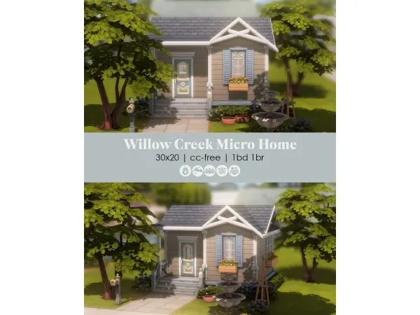 Maxis Match WILLOW CREEK MICRO HOME - The Sims 4 Custom Content