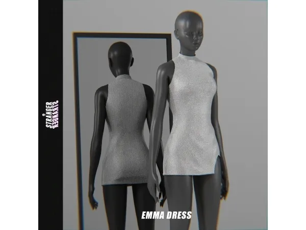 Alpha Emma Dress by Stranger Creations - The Sims 4 Custom Content