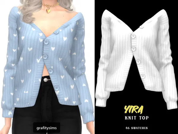 Alpha Yira Knit Top - The Sims 4 Custom Content