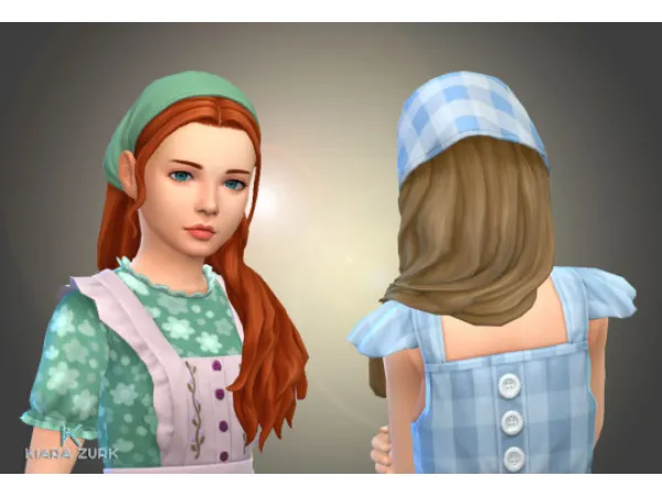 Maxis Match Long Side Bandana for Girls - The Sims 4 Custom Content