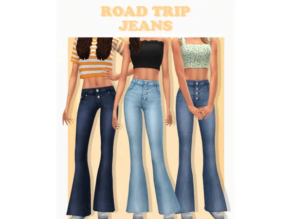 Maxis Match Road Trip Jeans by Black Lily - The Sims 4 Custom Content