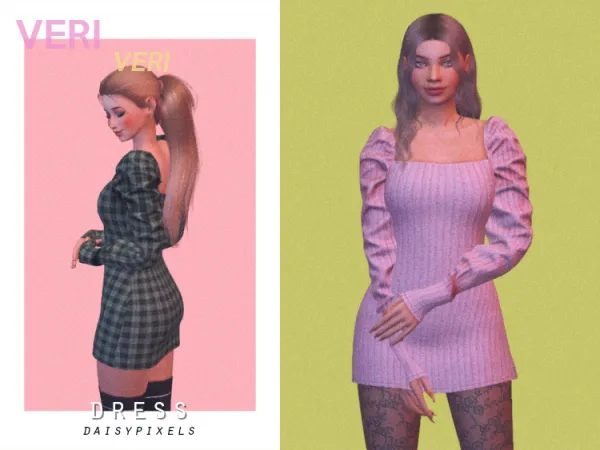 Alpha veri dress ( ) by daisypixels - The Sims 4 Custom Content