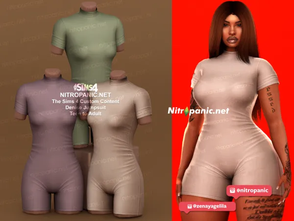 Alpha Denise Jumpsuit - The Sims 4 Custom Content