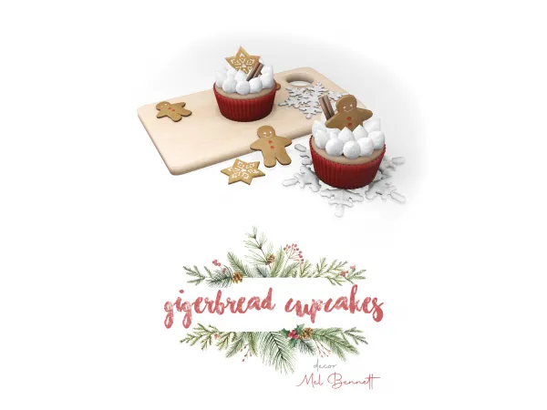 Maxis Match Gingerbread Cupcakes by melbennett - The Sims 4 Custom Content