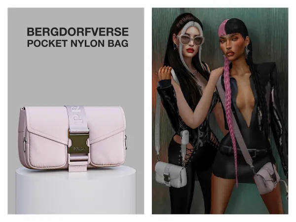 Alpha Brushed Pocket Nylon Bag - The Sims 4 Custom Content