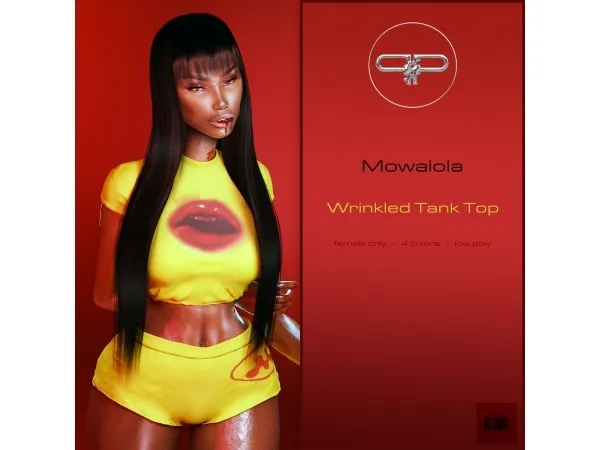 Alpha PLASTICsimz Wrinkled tank top by plasticsimz - The Sims 4 Custom Content