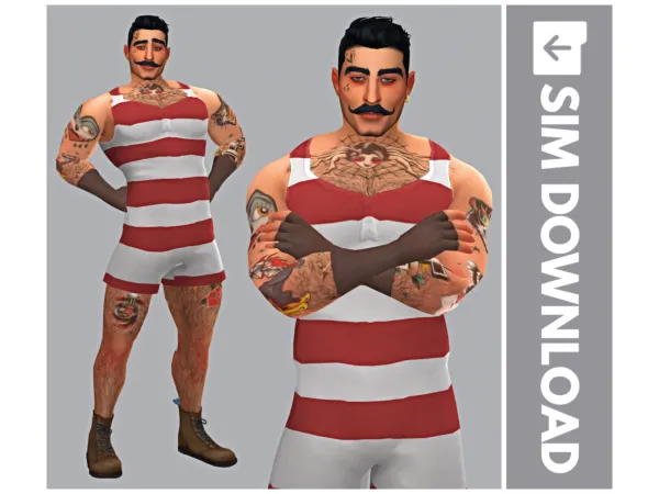 Maxis Match SIM DOWNLOAD Samson Strong (The Strong Man) - The Sims 4 Custom Content