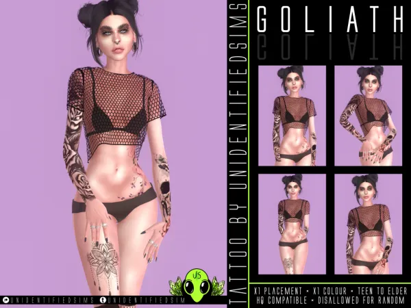 Mix Goliath Tattoo - The Sims 4 Custom Content