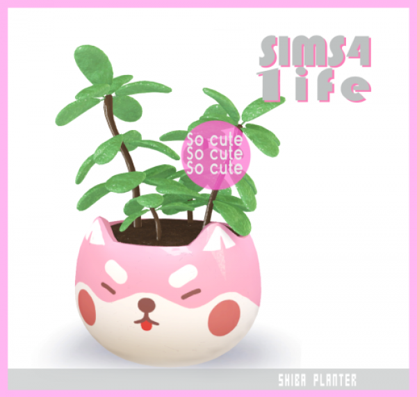 Maxis Match Shiba planter by simsfinds - The Sims 4 Custom Content