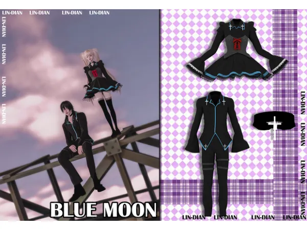 Alpha BLUE MOON SET DIAN by LIN - The Sims 4 Custom Content