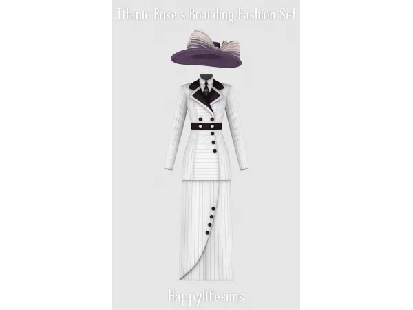 Mix [Lonelyboy] Titanic Rose's Boarding Fashion Set - The Sims 4 Custom Content