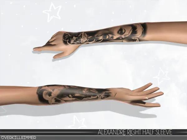 Mix Alexandre right half sleeve - The Sims 4 Custom Content