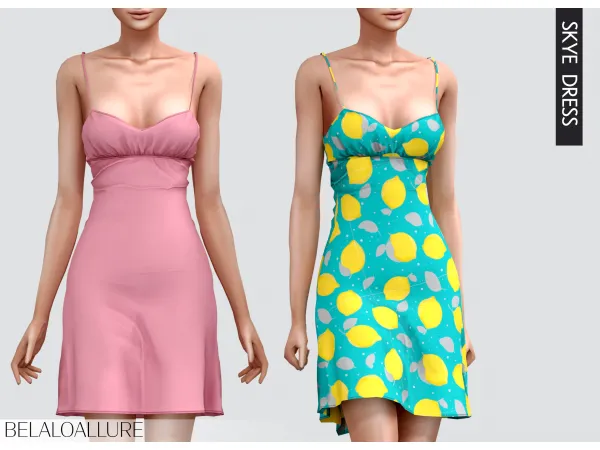 Alpha Belaloallure Skye dress by simsfinds - The Sims 4 Custom Content