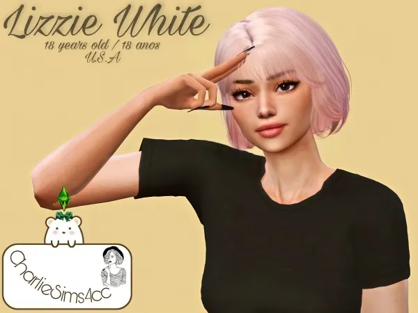 Maxis Match Lizzie White by charliesims4cc - The Sims 4 Custom Content
