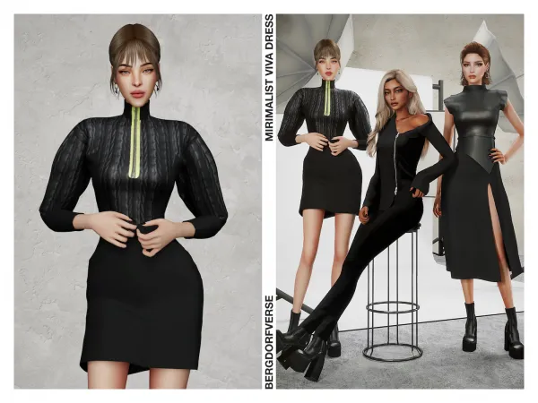 Alpha Mirimalist Viva Dress - The Sims 4 Custom Content