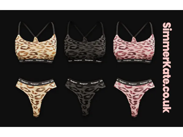 Alpha Leopard Print Bra Thong Set - The Sims 4 Custom Content