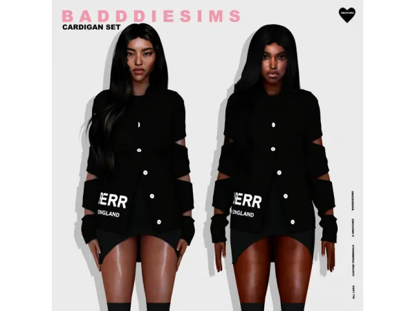 Alpha CARDIGAN SET by simsfinds - The Sims 4 Custom Content