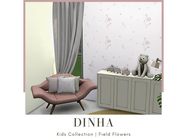 Maxis Match Field Flowers Pillows - The Sims 4 Custom Content