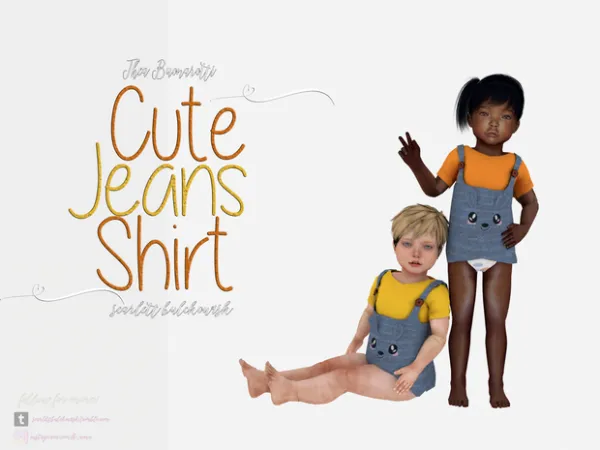 Alpha [Scarlett Bulckowisk] Cute Jeans Shirt - The Sims 4 Custom Content