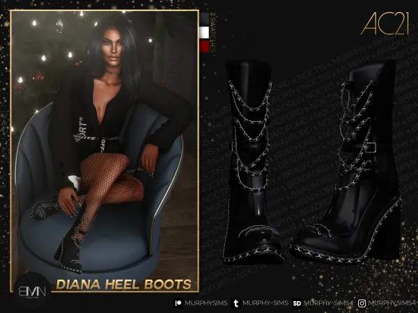 Alpha Diana Heel Boots [AC21 Day 13] - The Sims 4 Custom Content