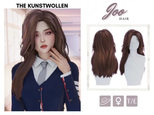 Maxis Match Joo hair by The_Kunstwollen - The Sims 4 Custom Content
