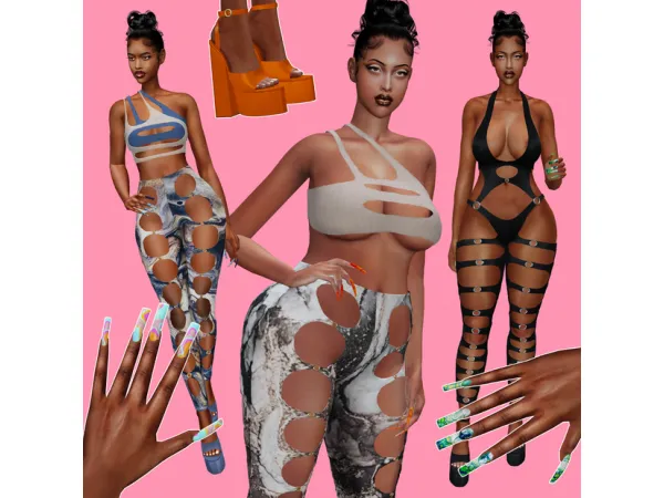 Alpha Kimora Set by Body by Vasquez - The Sims 4 Custom Content
