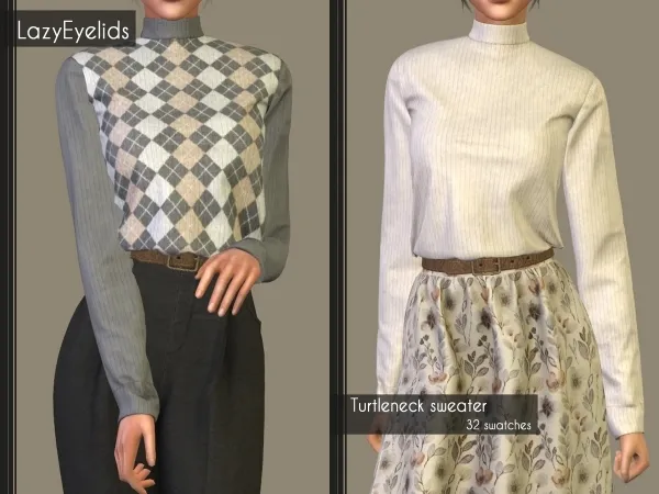 Alpha Turtleneck sweater - The Sims 4 Custom Content