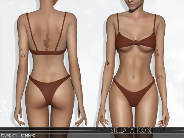 Mix Stella tattoo set - The Sims 4 Custom Content