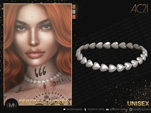 Alpha Feronia Choker [AC21 Day 15] - The Sims 4 Custom Content