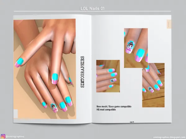 Alpha LOL Nails 01 - The Sims 4 Custom Content