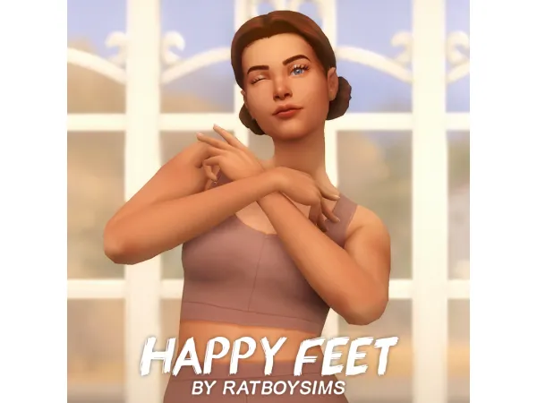 Mix happy feet poses by ratboysims - The Sims 4 Custom Content