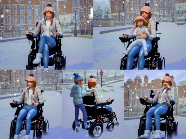 Mix Electric Wheelchair Pose Pack - The Sims 4 Custom Content