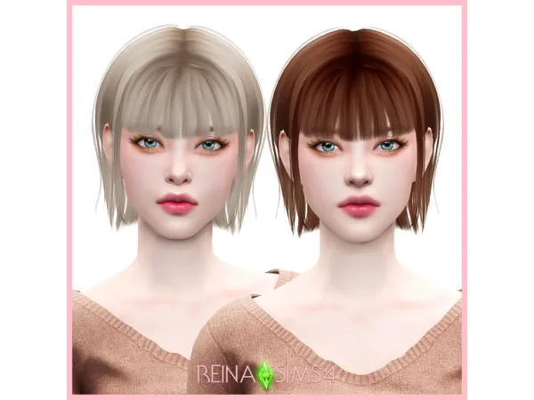 Alpha 08 BOBO HAIR by Reina Sims4 - The Sims 4 Custom Content