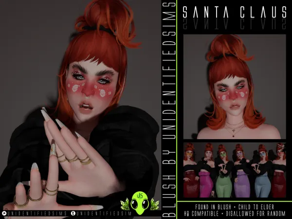 Alpha Santa Claus Blush - The Sims 4 Custom Content